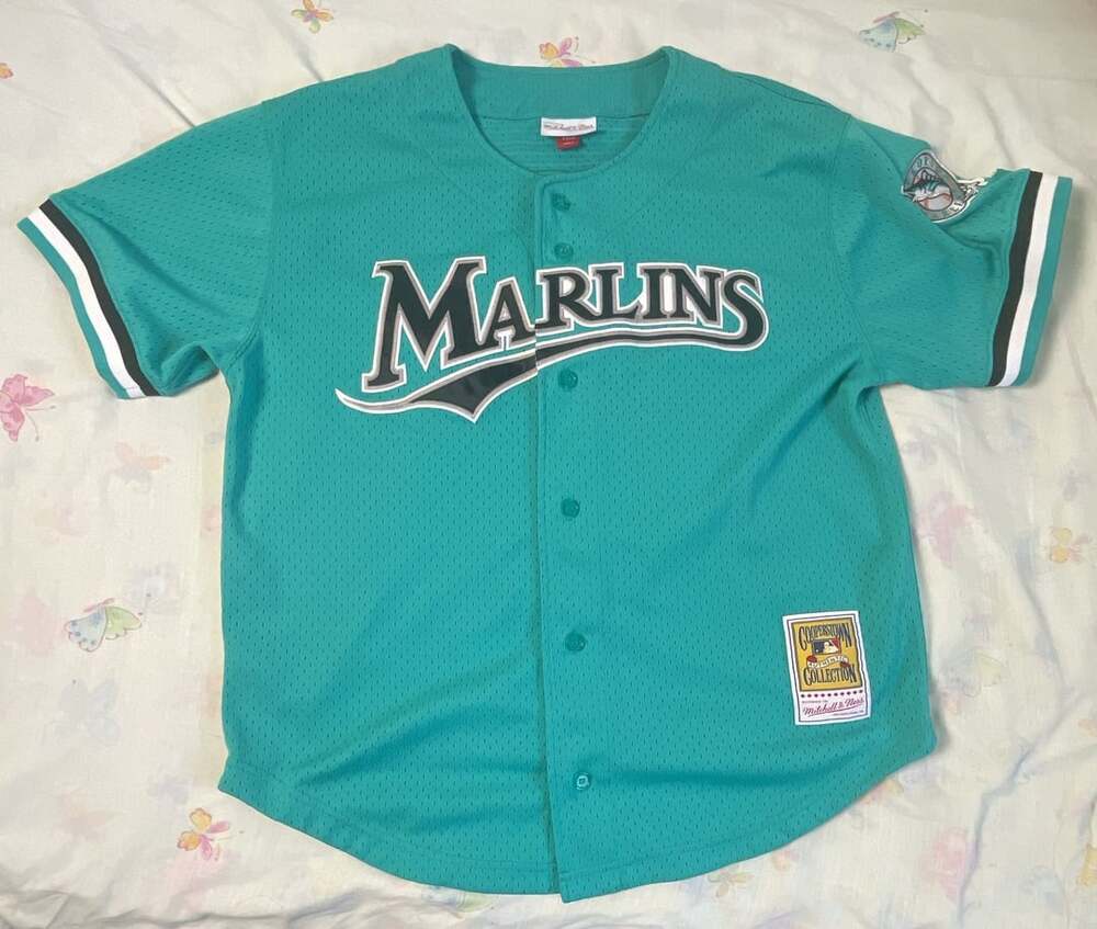 Mitchell & Ness Florida Marlins 1995 Andre Dawson Jersey Size 44(L) Teal